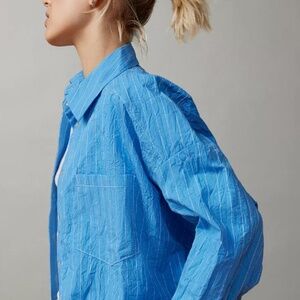 NWT BDG Women's "Ryanne Crinkled Striped Shirt"